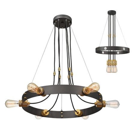 Z-LITE Troubadour 6 Light Chandelier, Bronze 8001-6C-BRZ